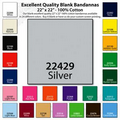 22"x22" Blank Solid Silver Imported 100% Cotton Bandanna
